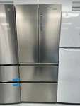 Haier 14.5 Cu. Ft. French Door Refrigerator Fingerprint Resistant Stainless Open. Price: $899.00.