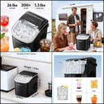 Euhomy Ice Maker: 26LBS/DAY, 9 Cubes Mins. Portable & Auto-clean. Open. Price: $80.14.
