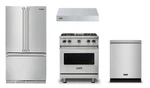Viking Pro Package 36" Refrigerator, 30" Range, Hood, And Dishwasher New. Price: $12197.00.
