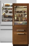 Monogram 30" Built-in Bottom Freezer Refrigerator ZIK30GNHII Open. Price: $6000.00.