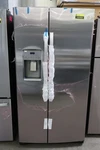 GSS25IYNFS 36" Stainless 25.1 Cu. Ft. Side By Refrigerator Nob #160860 Open. Price: $1199.00.