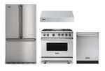 Viking Pro Package With 36" Dual Fuel Range, Refrigerator, Hood & Dishwasher New. Price: $17857.00.