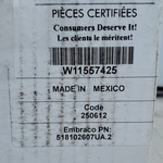 Embraco W11557425 Compressor For Whirlpool Refrigerator Pn 518102607UA.2 New. Price: $275.00.
