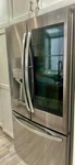 Lg French Door Refrigerator Stainless Steel Thinq Glass Panel Water Dispenser Used. Price: $700.00.
