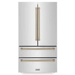 Zline 36" 22.5 Cuft French Door Stainless Steel Refrigerator Champagn RFMZ-36-CB New. Price: $4399.99.