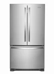 Whirlpool WRF540CWHZ 36" Counter Depth French Door Refrigerator Open. Price: $1799.99.