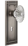 Nostalgic Warehouse Mission Plate With Keyhole Oval Fluted Crystal Glass Knob New. Price: $45.00.