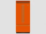 Bluestar 36" Orange Built-in French Door Refrigerator BBBF361 Open. Price: $6885.00.