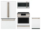 Cafe Matte White Bronze 36" Refrigerator 30" Electric Range Dishwasher New. Price: $6899.00.