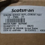 Scotsman Water Pump 12-2986-21 Genuine Service Replacement Part New. Price: $296.50.