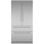 Thermador Freedom Collection T42BT110NS 42" Builtin French Door Refrigerator Open. Price: $10499.00.