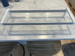 Bosch 30 Built In Refrigerator Bottom Door Tray Part 20002475 Cracked Acrylic Used. Price: $55.00.