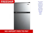Arctic King 3.2 Cu Ft Two Door Mini Fridge With Freezer, Stainless Steel, E-star New. Price: $119.99.