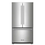 New Kitchenaid Stainless 36" Counter Depth French Door Refrigerator - KRFC136RPS Open. Price: $1899.99.