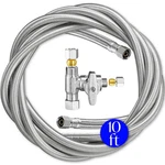 Refrigerator Ice Maker Water Line Kit - 10' Braided Stainless Steel Fridge New. Price: $34.89.