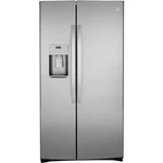 GSS25IYNFS 36" Stainless 25.1 Cu. Ft. Side By Refrigerator Nob #147789 Open. Price: $1229.00.