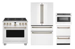 Cafe Matte White 4 Piece Kitchen With 36" Gas Range & Refrigerator New. Price: $13082.00.