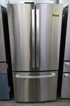GNE25JYKFS 33" Stainless 24.7 Cu. Ft. French Door Refrigerator Nob #160980 Open. Price: $1249.00.