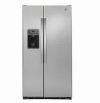 36" Counter Depth 21.9 Cu. Ft. Side By Refrigerator - GZS22DSJSS Open. Price: $1499.99.