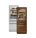 Monogram ZIK30GNHII 30" Panel Ready Built-in Bottom Freezer Refrigerator Open. Price: $4000.00.