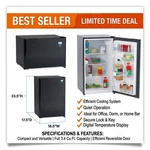Avanti AR321BB Compact Refrigerator 3.2 Cu Ft Black Mini Fridge Energy Star New. Price: $449.99.