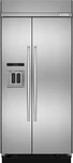Kitchenaid KBSD602ESS 25 Cu. Ft. Side-by-side Built-in Refrigerator Open. Price: $7499.99.