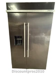 Kitchenaid KBSD708MBS 48 Built In Side By Refrigerator Display Model Open. Price: $10000.00.