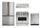 Viking Professional Package With 36" Open Burner Gas Range, Refrigerator & Hood New. Price: $12657.00.