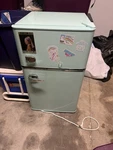 Insignia Mint Green Mini Fridge W/ Freezer Compartment & Adjustable Shelves Used. Price: $90.00.