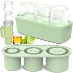 Ukulork Silicone Ice Cube Tray 3 Pcs Green Cylinder Mold 40OZ With Lid New. Price: $14.92.
