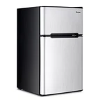Costway 3.2 Cu Ft. Compact Stainless Steel Refrigerator - Gray New. Price: $369.95.