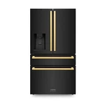 Zline 36" New French Door Black Stainless Refrigerator Gold RFMZ-W-36-BS-FG. Price: $5099.99.