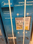 Midea 3.3 Cu Ft Compact Refrigerator Freestanding, Silver, Reversible Door New. Price: $158.00.
