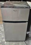Whirlpool 3.1 Cu Ft Stainless Steel Mini Fridge WH31S1E, Energy Star, 2 Shelves Used. Price: $110.00.