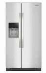Whirlpool WRSC5536RZ Inch Counter-depth Side-by-side Refrigerator Open. Price: $1899.00.