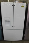 GFE26JGMWW 36" White 25.6 Cu. Ft. French Door Refrigerator Nob #155405 Open. Price: $1849.00.