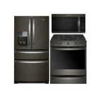 Whirlpool Complete Kitchen Appliance Package Black Stainless Steel Open. Price: $3879.97.