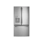 GFE26JYMFS 36" Stainless 25.6 Cu. Ft. French Door Refrigerator Nob #106413 Bp New. Price: $1295.00.