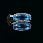 157688- 2.15 Ctw Blue Topaz And Diamond Ring New. Price: $800.00.