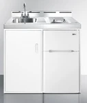 Summit 39" Wide All-in-one Kitchenette, 2 Burner Cooktop, C39ELGLASS New. Price: $2500.00.