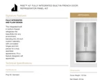 Open Box JBFFS42NHL - Panel Kit Door For The Refrigerators. Price: $1399.99.