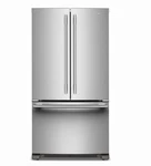 Kitchenaid 36" Freestanding French Door Refrigerator 25.2 Cu. Ft. - KRFF136SPS Open. Price: $2099.99.