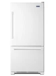 Maytag 30-INCH 18.6 Cu.ft. Bottom Freezer Refrigerator White MBB1957FEW Open. Price: $1099.99.