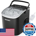 Euhomy Countertop Ice Maker, 26LBS/24H, 9 CUBES/6 Mins, Quiet Portable New. Price: $104.57.