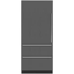 Sub-zero Designer Series DET3650RIDL 36" Panel Ready Built-in Smart Refrigerator Open. Price: $9995.00.