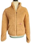 Nike Sherpa Fleece Jacket Womens Tan Full Zip Cropped Teddy Pink Swoosh Pre-owned. Price: $75.00.