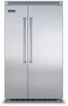 Viking 48" 29 Cu.ft Counter Depth Built-in Side By Refrigerator VCSB5484SS Open. Price: $8999.00.